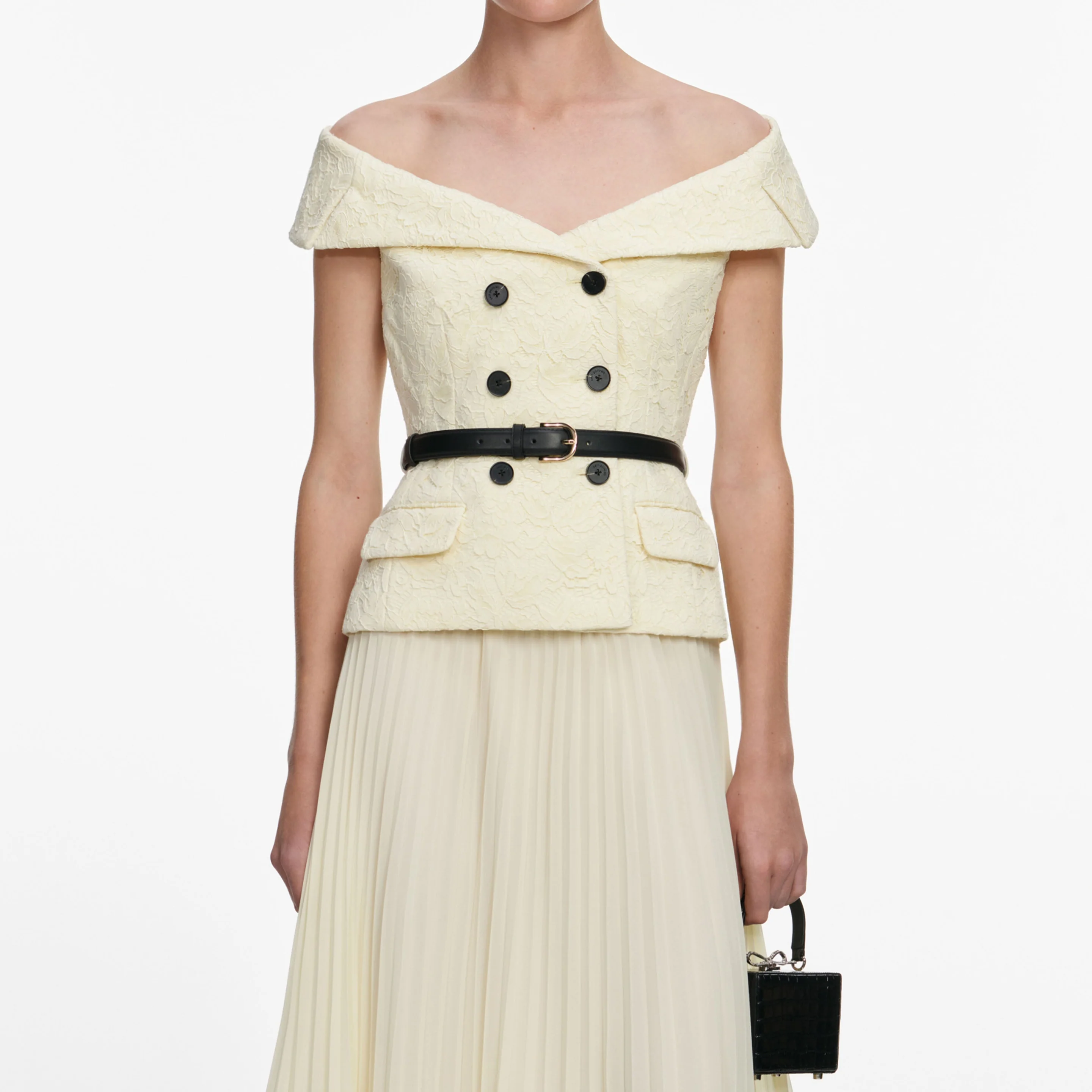 Yellow lace chiffon midi φόρεμα 