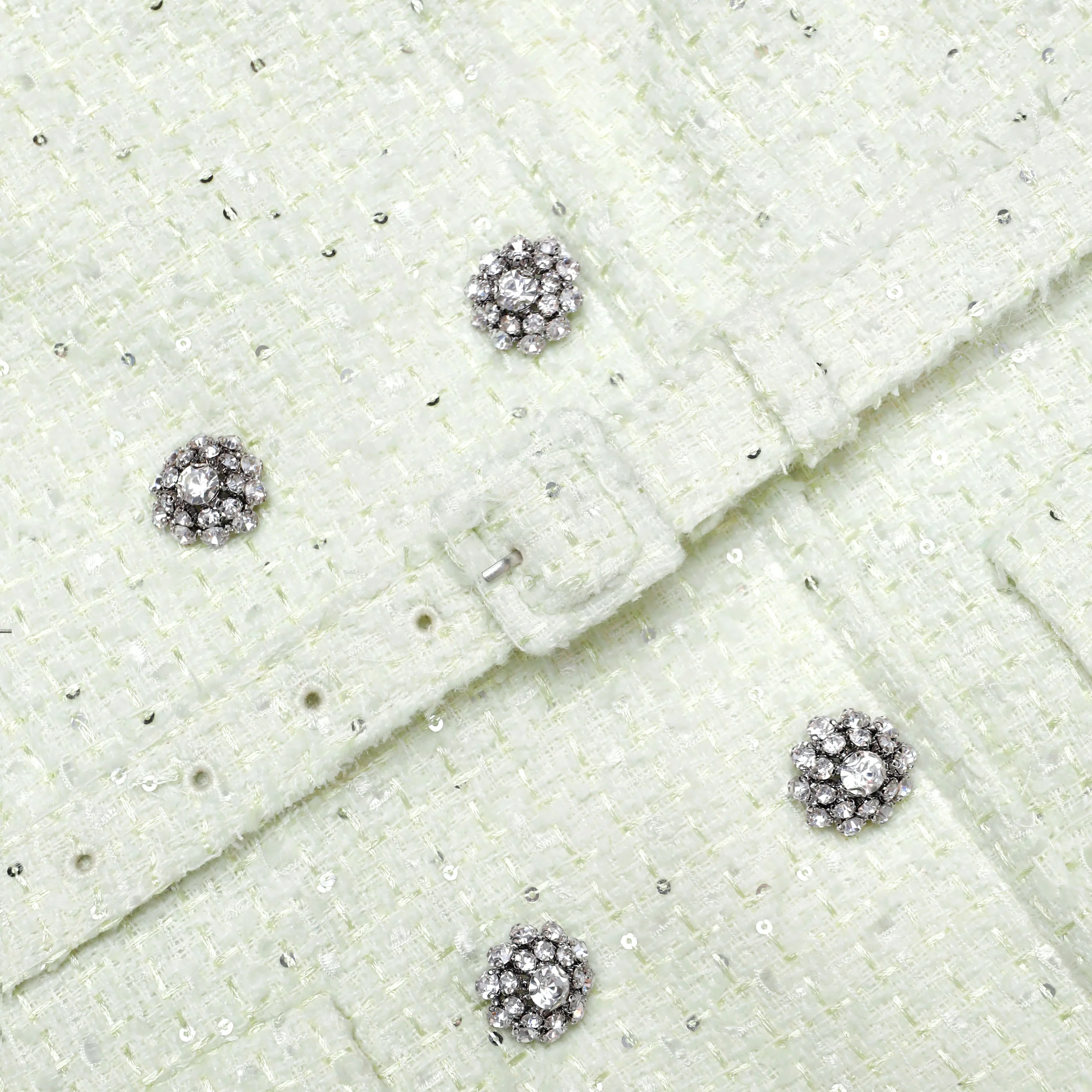 Lime boucle midi φόρεμα 