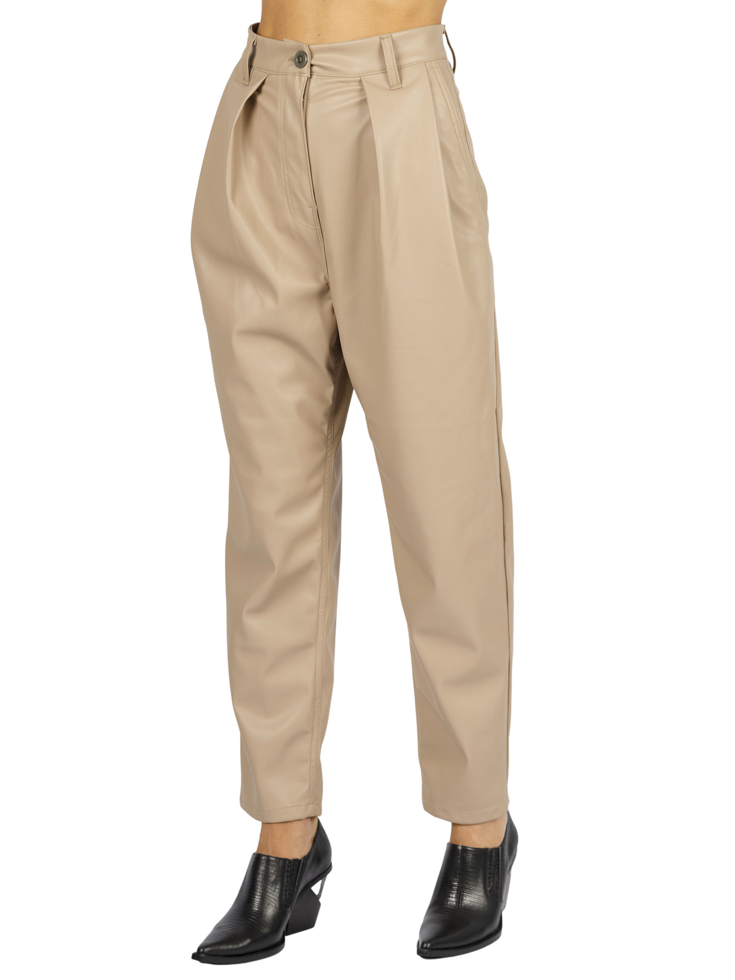 Marcella Beige Faux-Leather